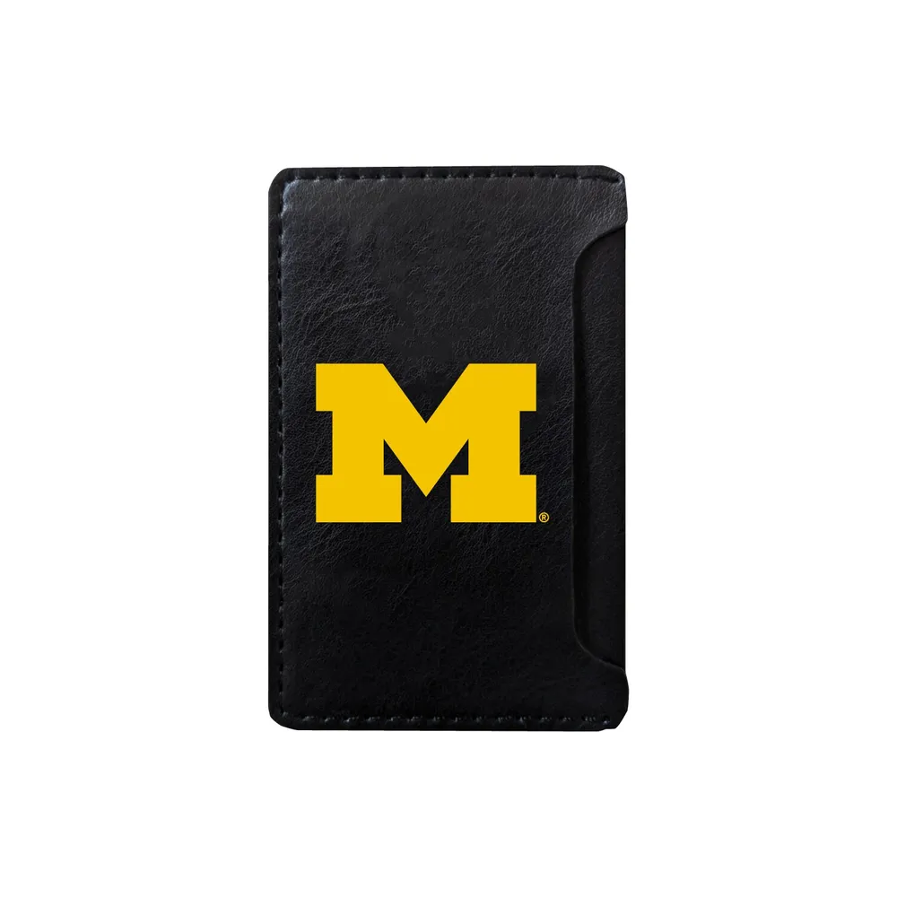 Michigan Wolverines Faux Leather Phone Wallet Sleeve - Black