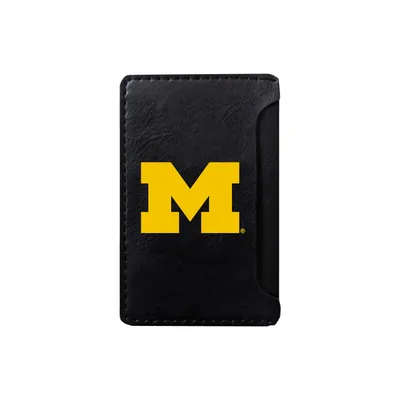 Michigan Wolverines Faux Leather Phone Wallet Sleeve - Black