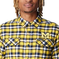 Chemise à manches longues en flanelle Columbia Maize Michigan Wolverines Flare Gun