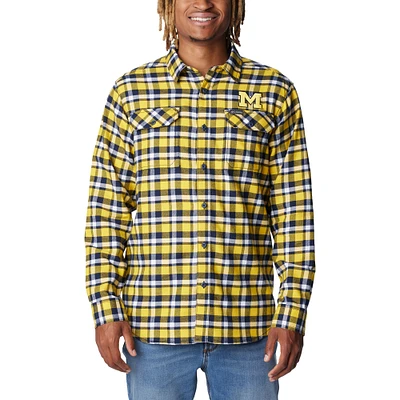 Columbia  Maize Michigan Wolverines Flare Gun Flannel Long Sleeve Shirt