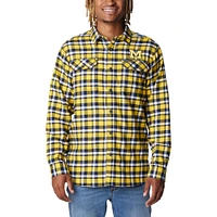 Chemise à manches longues en flanelle Columbia Maize Michigan Wolverines Flare Gun