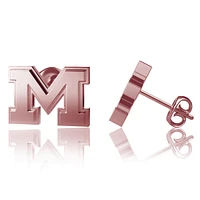 Dayna Designs Michigan Wolverines Rose Gold Post Earrings