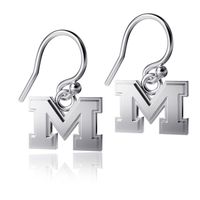 Dayna Designs Michigan Wolverines Silver Dangle Earrings