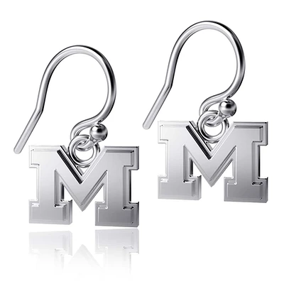 Dayna Designs Michigan Wolverines Boucles d'oreilles pendantes en argent