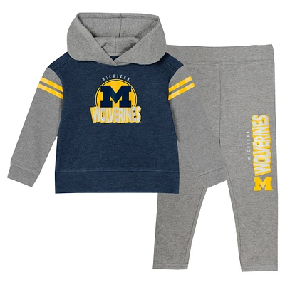 Ensemble sweat à capuche et legging Michigan Wolverines Clubhouse pour bébé fille bleu marine