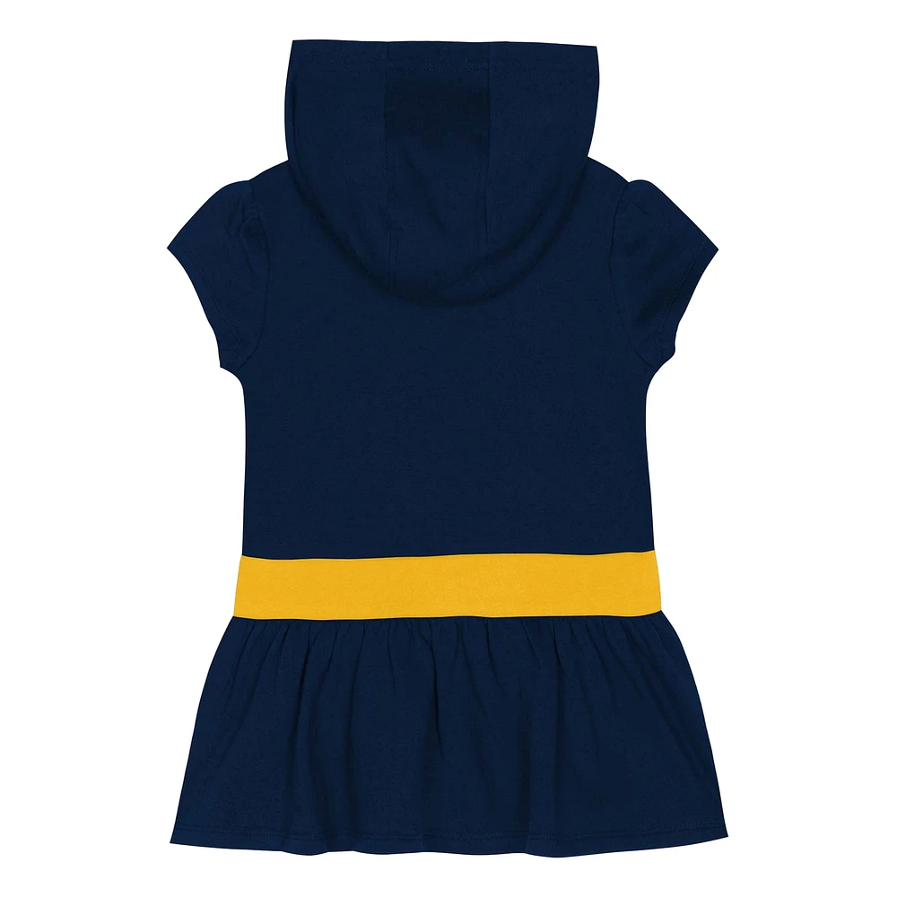 Girls Toddler Navy Michigan Wolverines Team Love French Terry Hoodie Dress