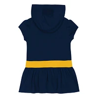 Girls Toddler Navy Michigan Wolverines Team Love French Terry Hoodie Dress