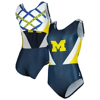 Girls Youth Navy Michigan Wolverines Team One-Piece Swimsuit