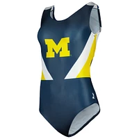 Girls Youth Navy Michigan Wolverines Team One-Piece Swimsuit