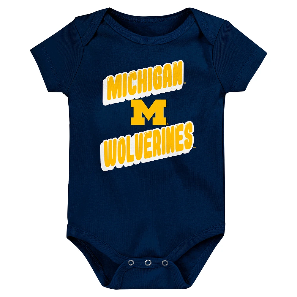 Lot de 3 bodies pour bébé Michigan Wolverines Sunday Comics