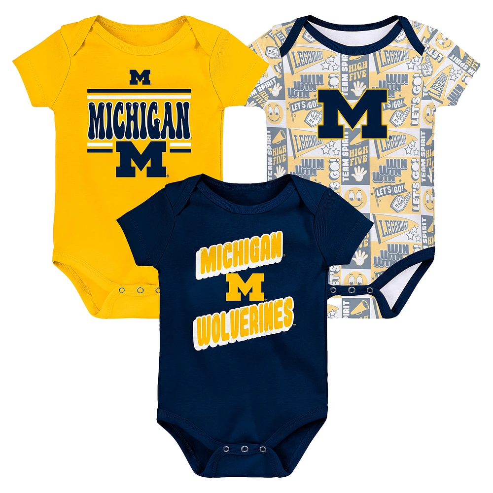 Infant Michigan Wolverines Sunday Comics 3-Pack Bodysuit Set