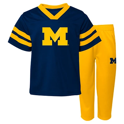 Ensemble maillot et pantalon deux pièces pour bébé bleu marine Michigan Wolverines Red Zone