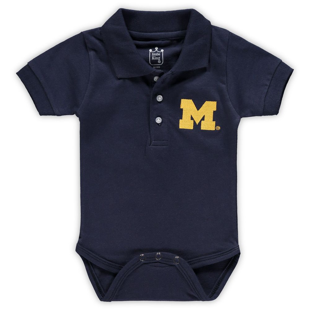 Infant Navy Michigan Wolverines Polo Bodysuit