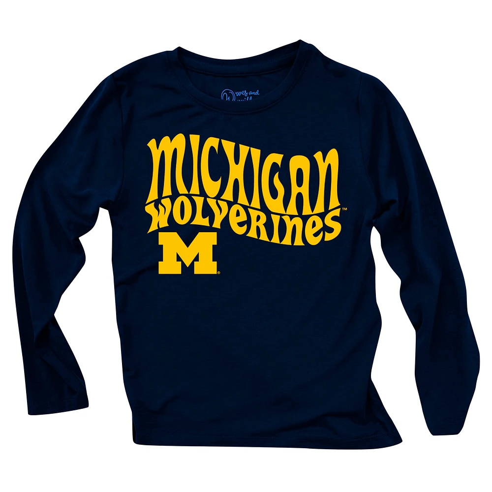 Infant Wes & Willy  Michigan Wolverines Long Sleeve Top and Striped Tri-Blend Leggings Set