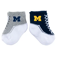 Lot de deux paires de chaussettes pour bébé ZooZatz Michigan Wolverines