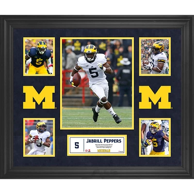 Jabrill Peppers Michigan Wolverines Framed 23" x 27" 5-Photo Collage