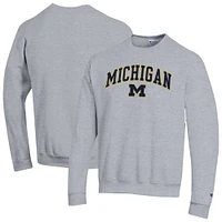 Sweat-shirt à enfiler avec logo Arch Over Champion pour homme, gris chiné, Michigan Wolverines