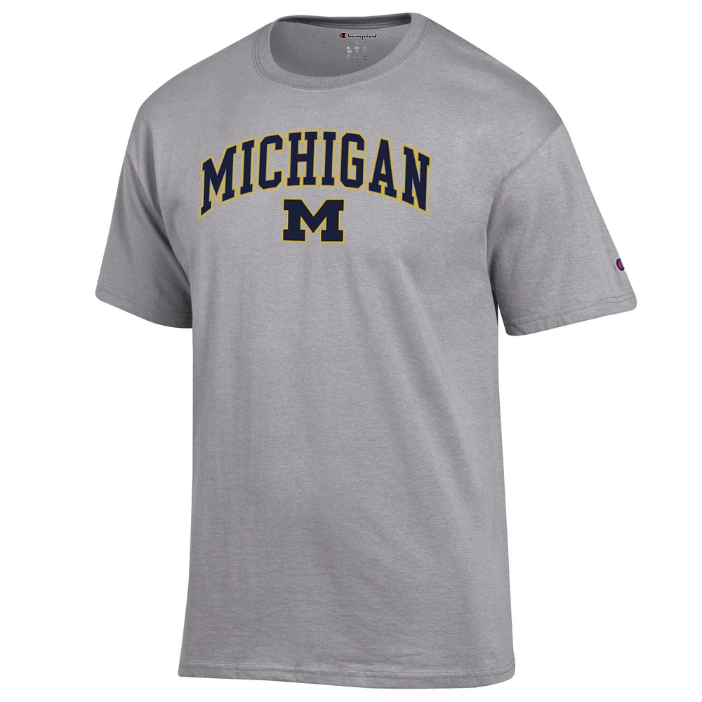 T-shirt gris chiné avec logo Arch Over des Michigan Wolverines pour homme