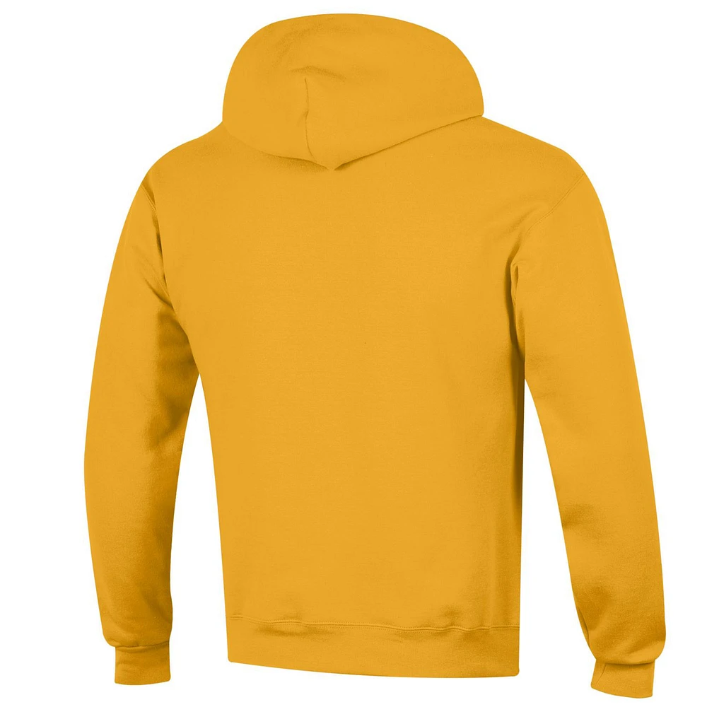 Men's Champion  Maize Michigan Wolverines Arch Over Logo Pullover Hoodie