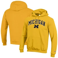 Men's Champion  Maize Michigan Wolverines Arch Over Logo Pullover Hoodie