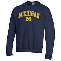 Sweat-shirt à capuche avec logo Arch Over des Michigan Wolverines pour homme, bleu marine, Champion
