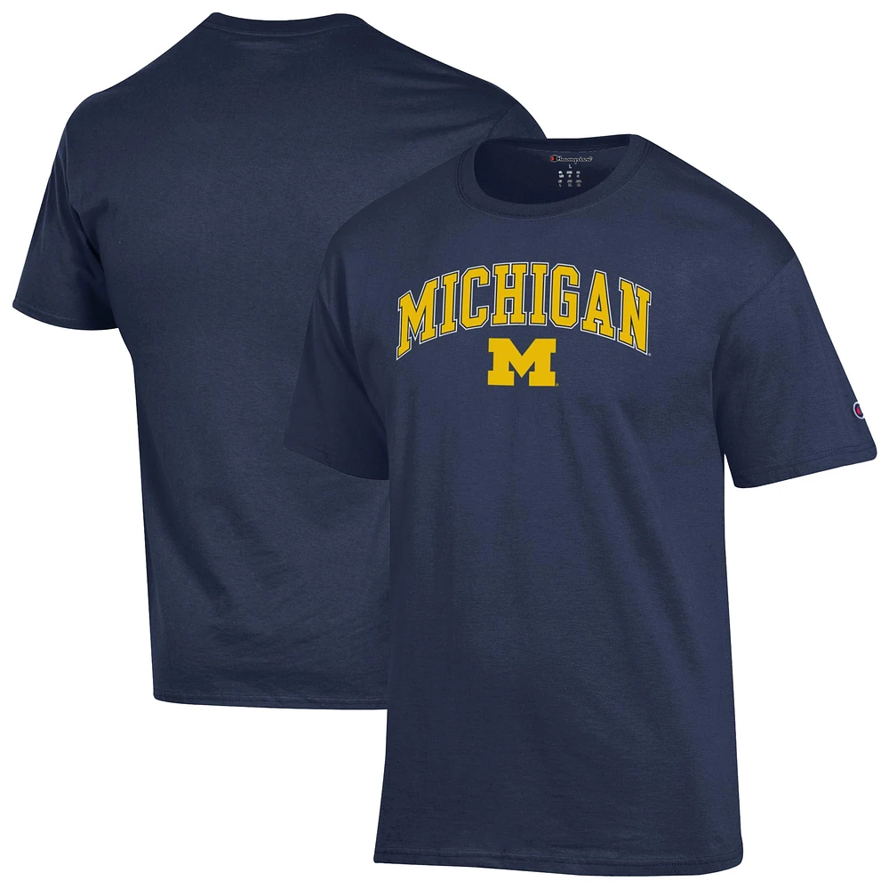 Men's Champion Navy Michigan Wolverines Arch Over Logo T-Shirt