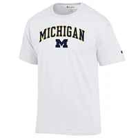 Men's Champion  White Michigan Wolverines Arch Over Logo T-Shirt