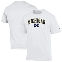 Men's Champion  White Michigan Wolverines Arch Over Logo T-Shirt