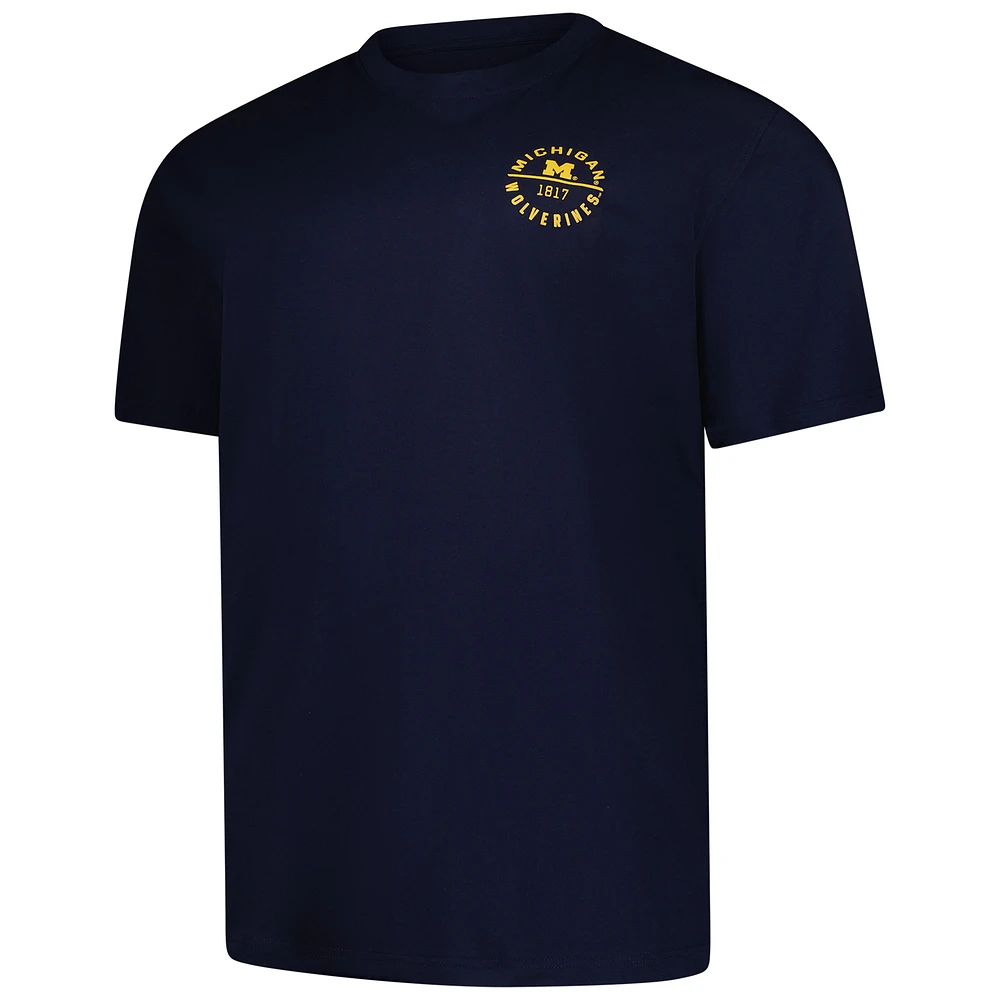 T-shirt à manches longues pour homme Fanatics bleu marine Michigan Wolverines Fast Break 2 Hit