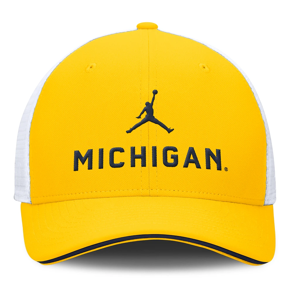 Men's Jordan Brand  Maize/White Michigan Wolverines Rise Adjustable Trucker Hat