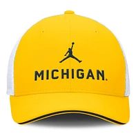 Men's Jordan Brand  Maize/White Michigan Wolverines Rise Adjustable Trucker Hat