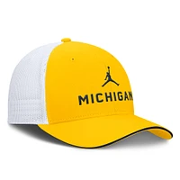Men's Jordan Brand  Maize/White Michigan Wolverines Rise Adjustable Trucker Hat