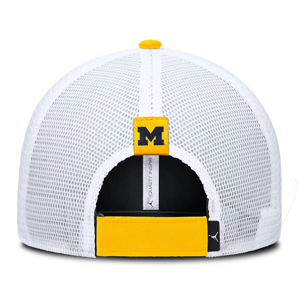 Men's Jordan Brand  Maize/White Michigan Wolverines Rise Adjustable Trucker Hat
