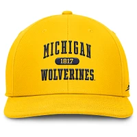 Casquette ajustable Jordan Brand Maize Michigan Wolverines Athletics Pro pour homme