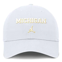 Men's Jordan Brand  White Michigan Wolverines Club Swoosh Performance Adjustable Hat