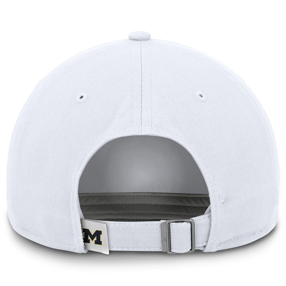 Men's Jordan Brand  White Michigan Wolverines Club Swoosh Performance Adjustable Hat