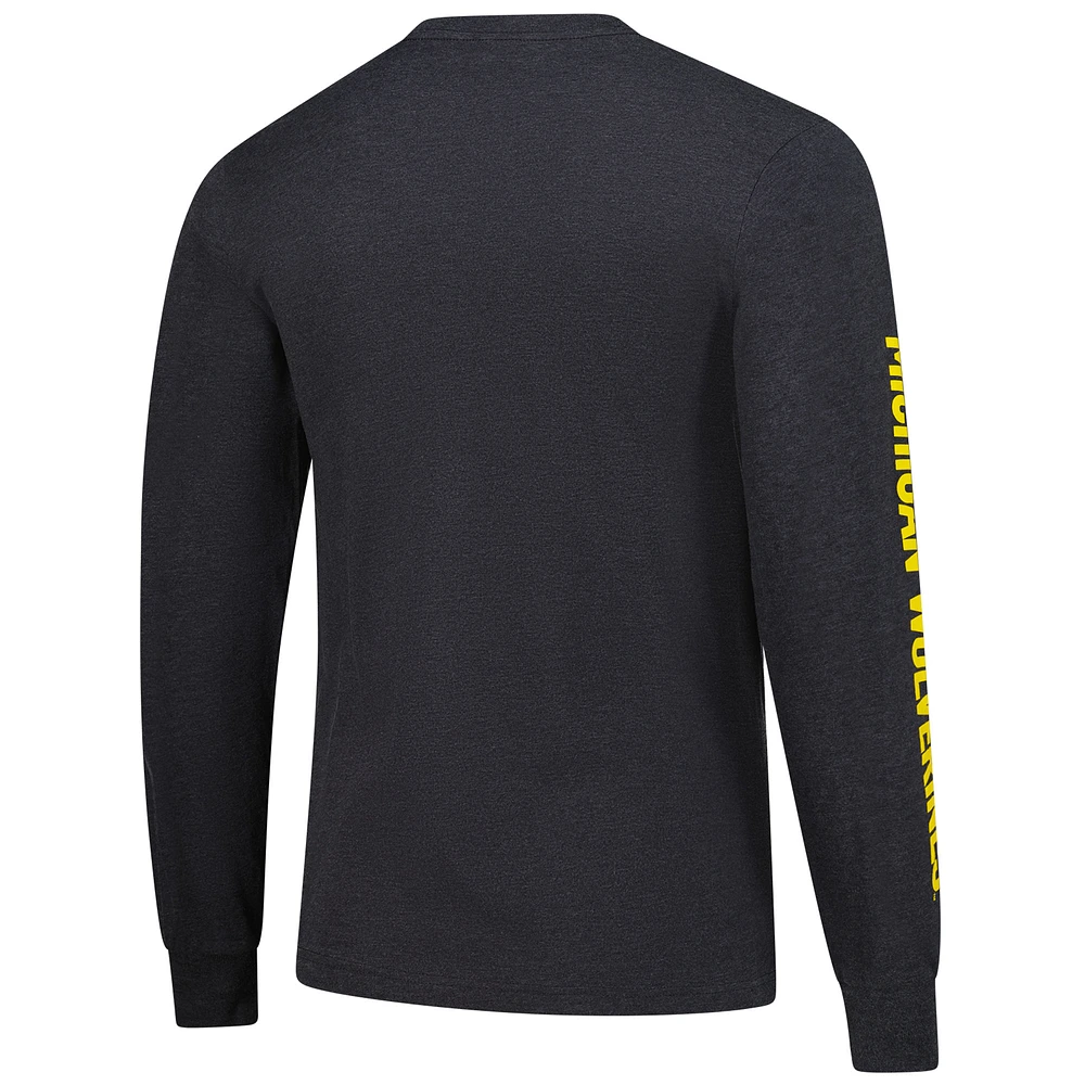T-shirt à manches longues Michigan Wolverines Team Pride pour homme Mitchell & Ness anthracite