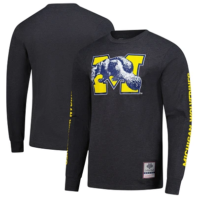 T-shirt à manches longues Michigan Wolverines Team Pride pour homme Mitchell & Ness anthracite