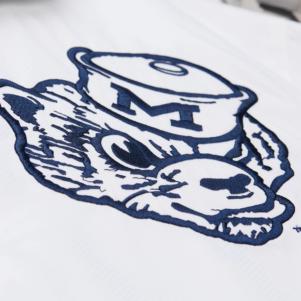 Men's Mitchell & Ness  White Michigan Wolverines Coaches Full-Snap Hoodie Jacket