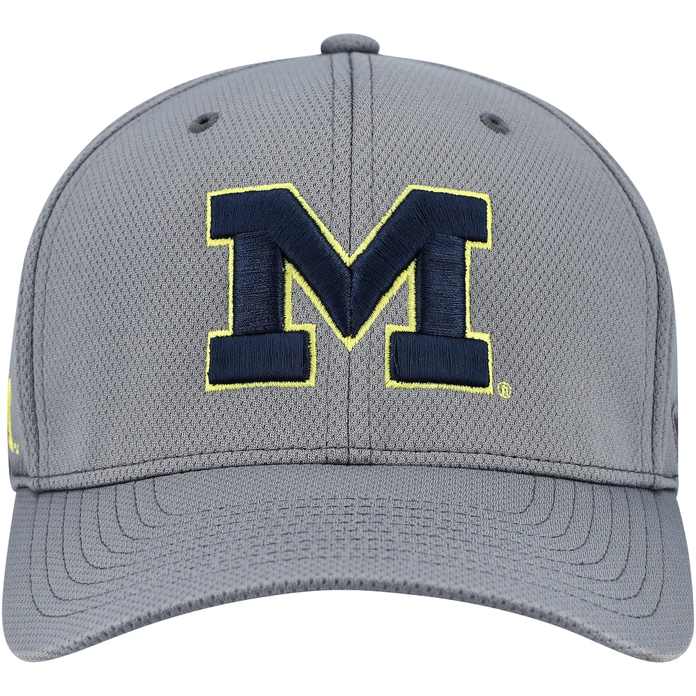 Casquette hybride Reflex Tech Flex grise Top of the World des Michigan Wolverines pour homme