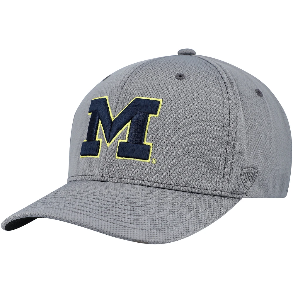 Casquette hybride Reflex Tech Flex grise Top of the World des Michigan Wolverines pour homme