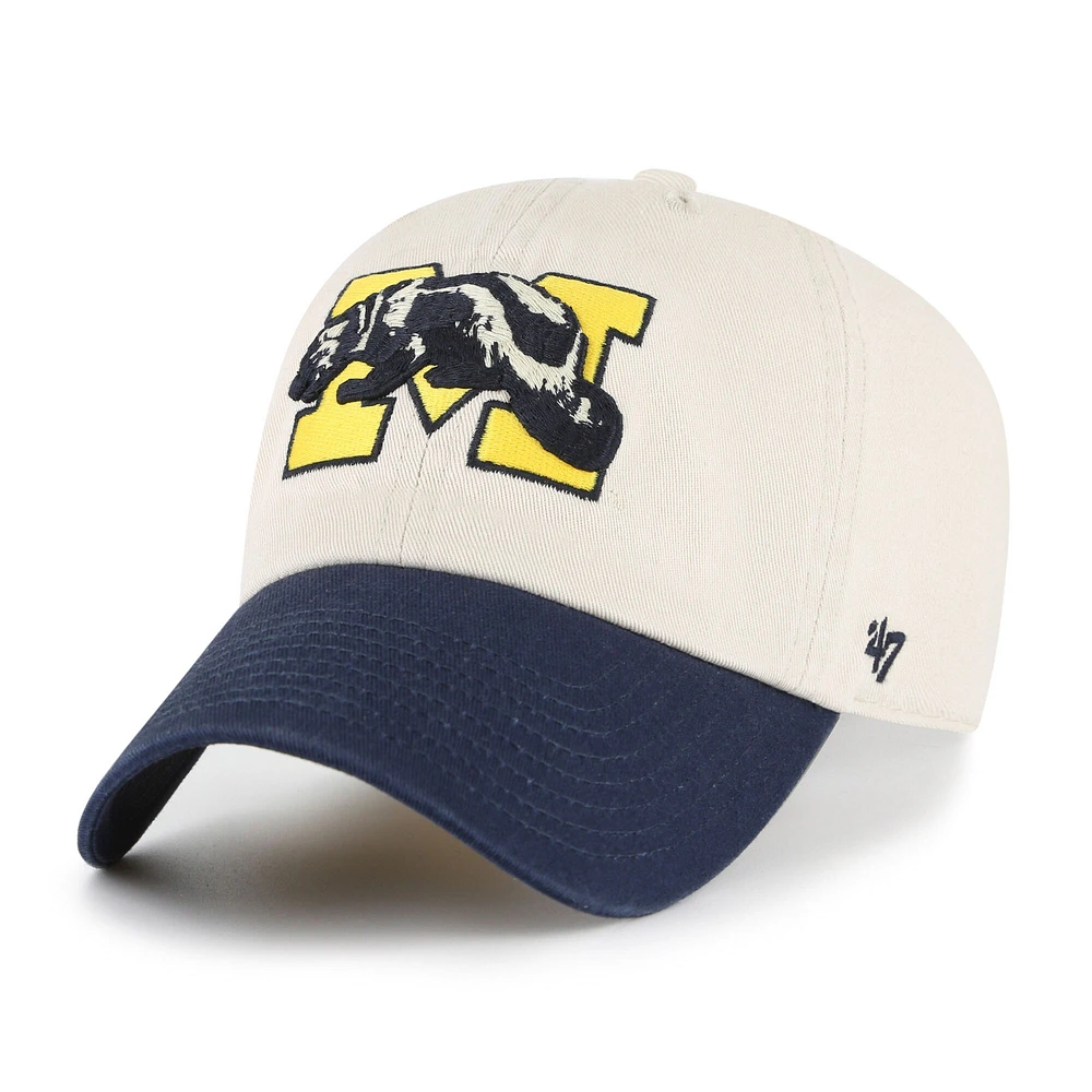 Men's '47 Cream Michigan Wolverines Grand Stand Clean Up Adjustable Hat