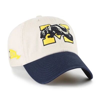 Men's '47 Cream Michigan Wolverines Grand Stand Clean Up Adjustable Hat