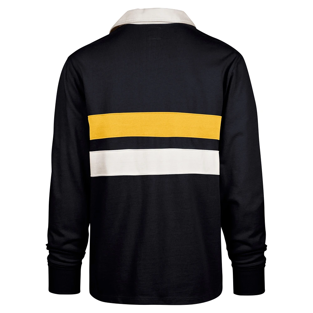 Men's '47 Navy Michigan Wolverines Clubhouse Knox Thames Long Sleeve Rugby Polo