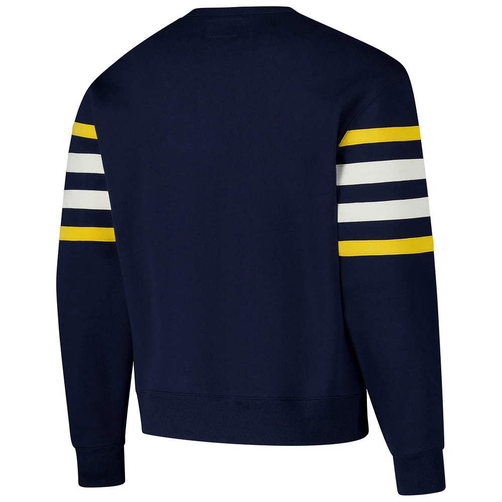 Men's '47 Navy Michigan Wolverines Coaches Collection Pullover Sweatshirt