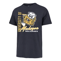 Men's '47 Navy Michigan Wolverines Side Arm Franklin T-Shirt