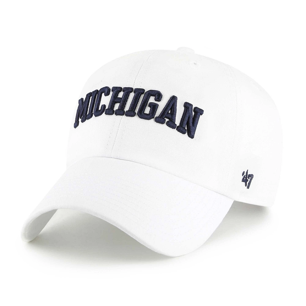 Casquette ajustable blanche « 47 Michigan Wolverines Clean Up » pour homme
