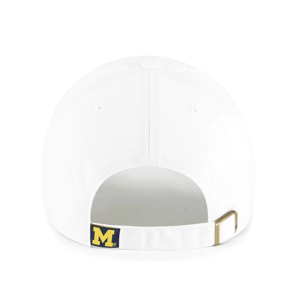 Casquette ajustable blanche « 47 Michigan Wolverines Clean Up » pour homme