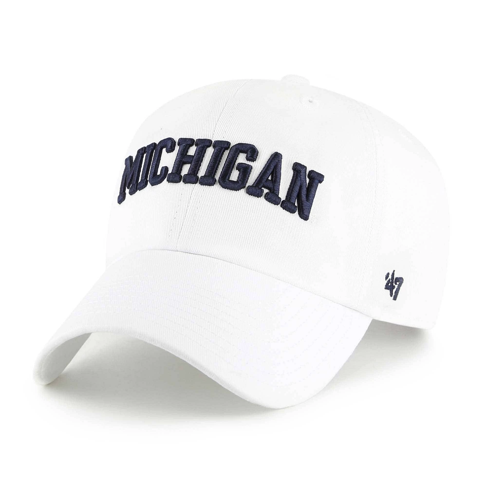 Casquette ajustable blanche « 47 Michigan Wolverines Clean Up » pour homme