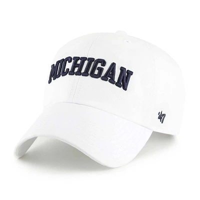 Casquette ajustable blanche « 47 Michigan Wolverines Clean Up » pour homme